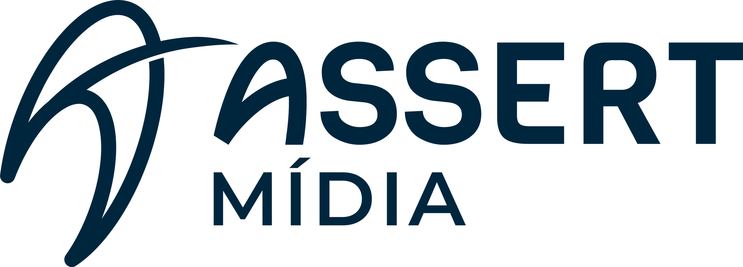 Logo assert mídia em azul escuro